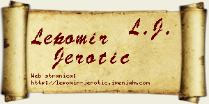 Lepomir Jerotić vizit kartica